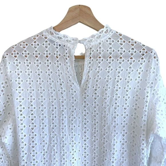 Heartloom Eyelet Bell Sleeve Top 100% Cotton - Picture 7 of 9